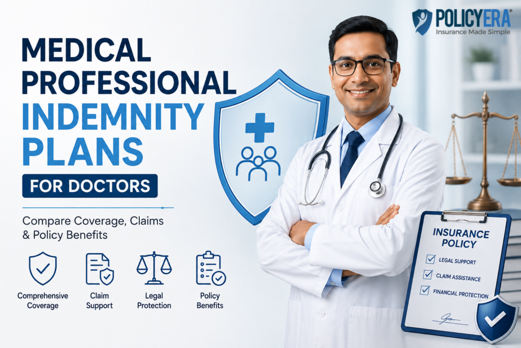 Medical Professional Indemnity Plans for Doctors comparing coverage, claims, legal support, and policy benefits.